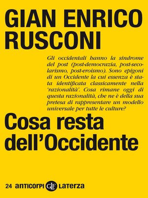 cover image of Cosa resta dell'Occidente